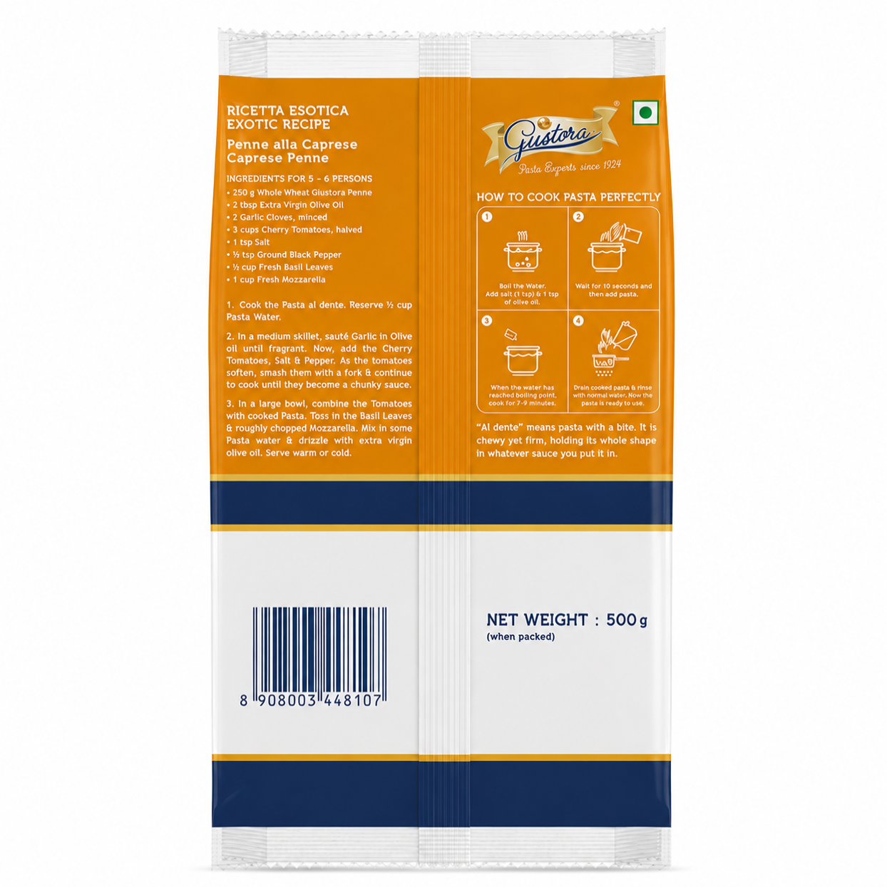 Pasta Whole Wheat Penne 500g