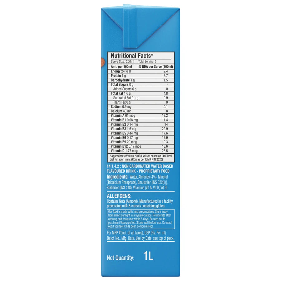Almond Milk Plain 1 Ltr