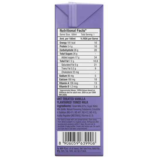 Vanilla Mikshake (Skimmed Milk)  180ml