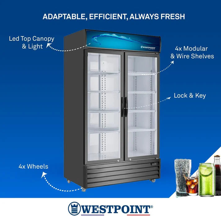 2Door Chiller With Self Closing Doors 560W (WPSN8217T2) - 800Liter