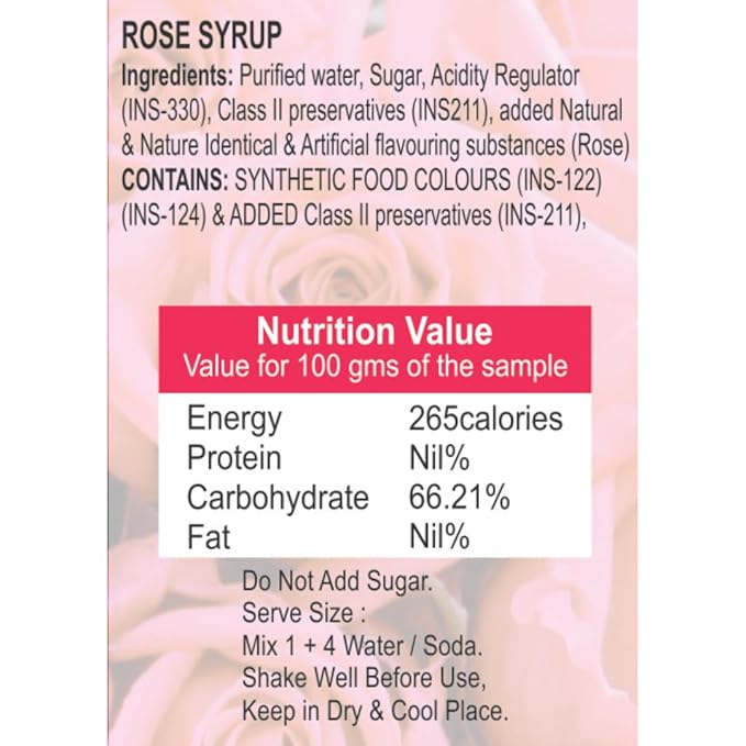 Rose Syrup 750ml