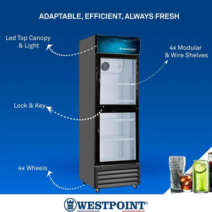 Double Door Chiller (WPSN4017T2) Black - 400Litre
