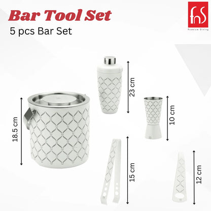 Zurich white finish 5 Pc Bar Set (White)