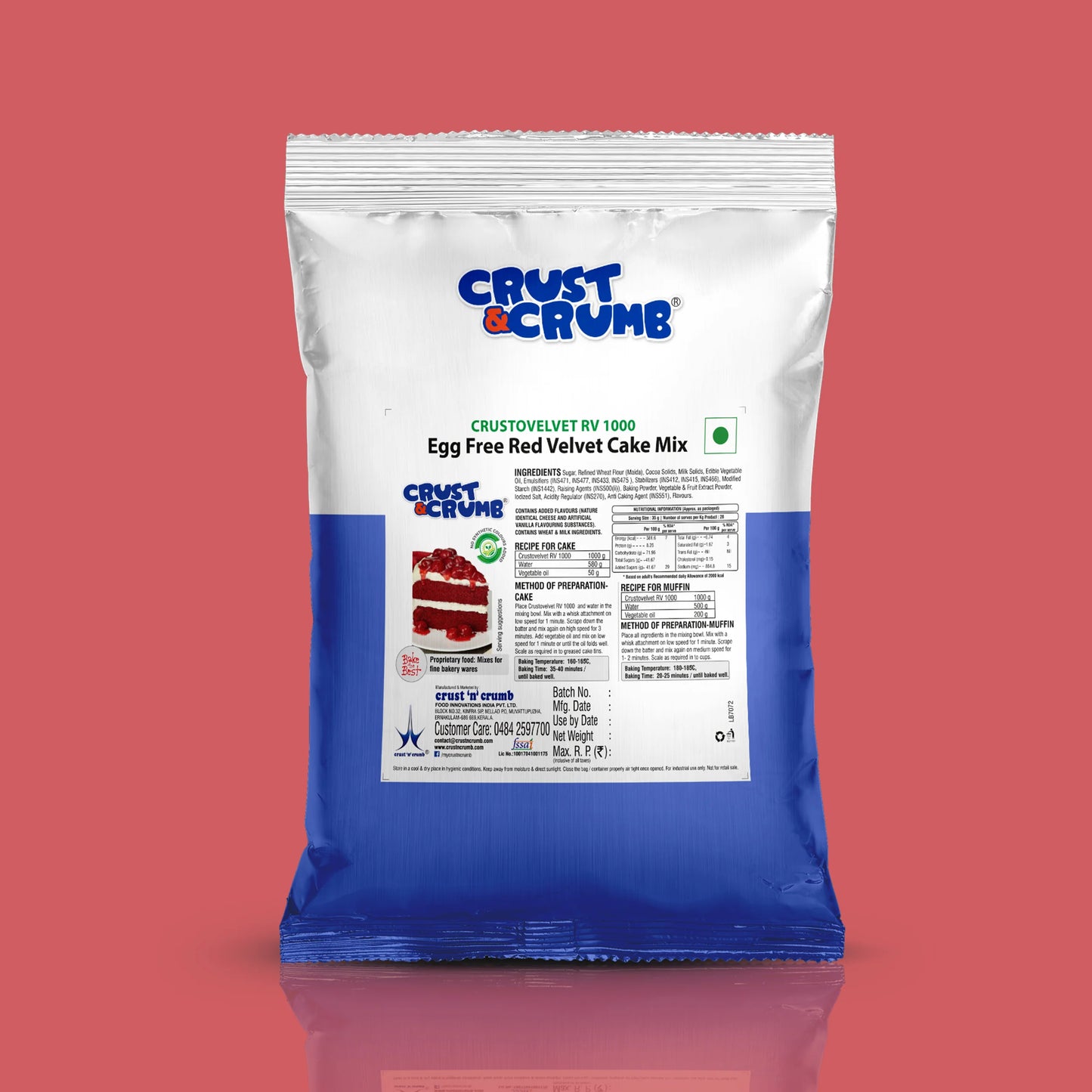 Crustovelvet RV1000 - Egg Free Red Velvet Cake Mix 5kg