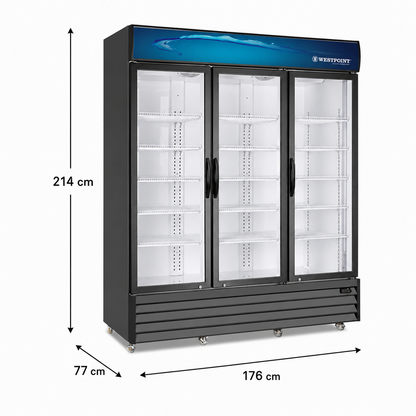 3Door Chiller With Top Canopy&Light (WPSN-4017T) - 1800Litre