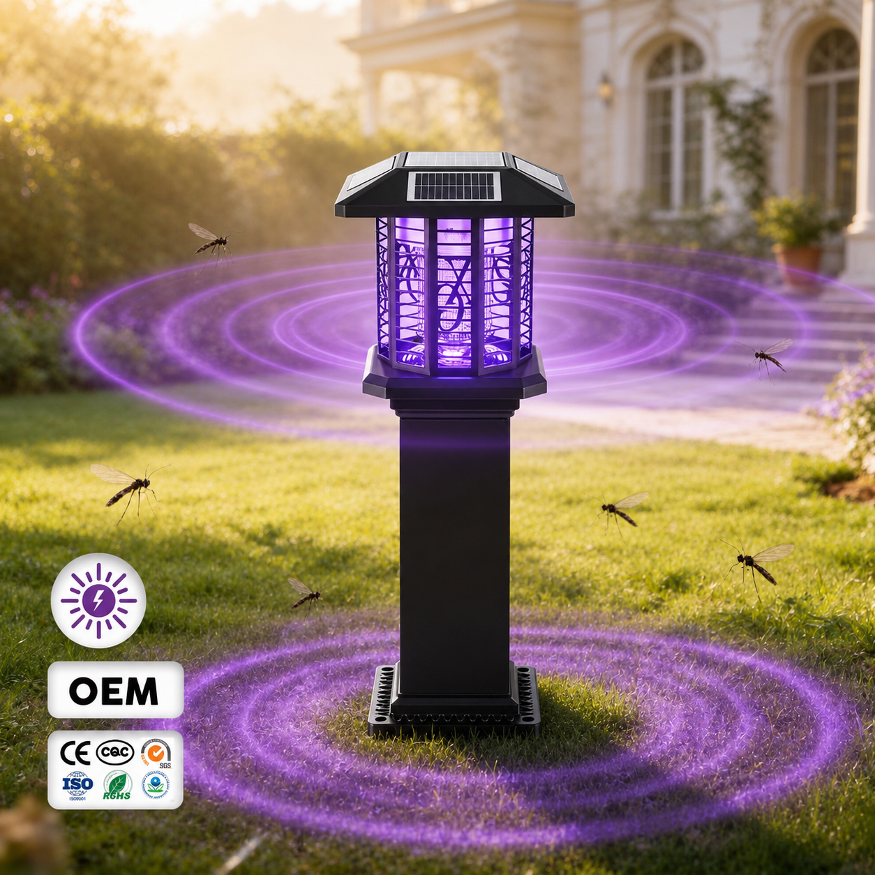 Solar-powered Insect Killer for 600 sq. ft.(Lawn type)