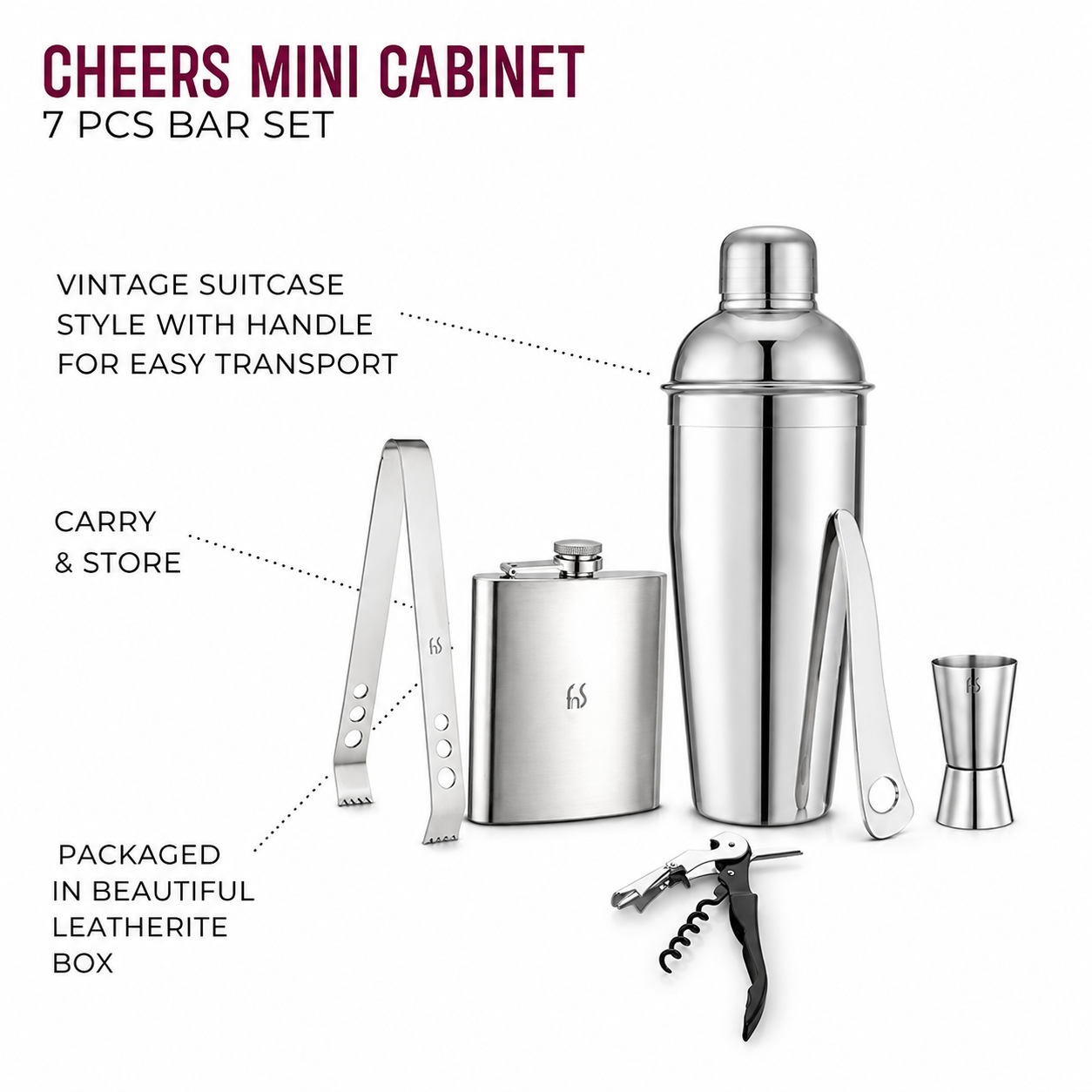 Cheers Mini Bartender Cabinet Set