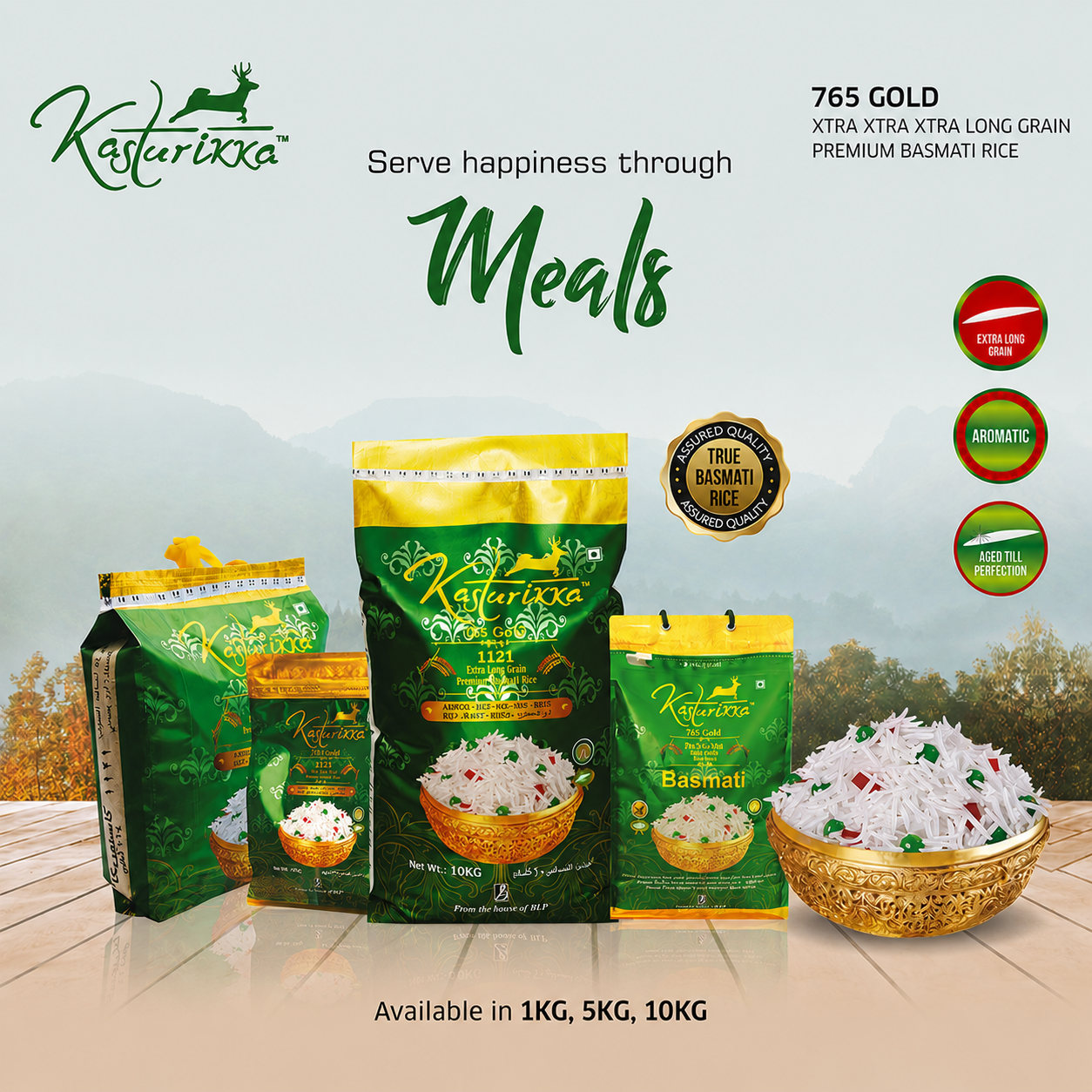 1121 Extra long grain premium steam basmati rice - 1 Kg