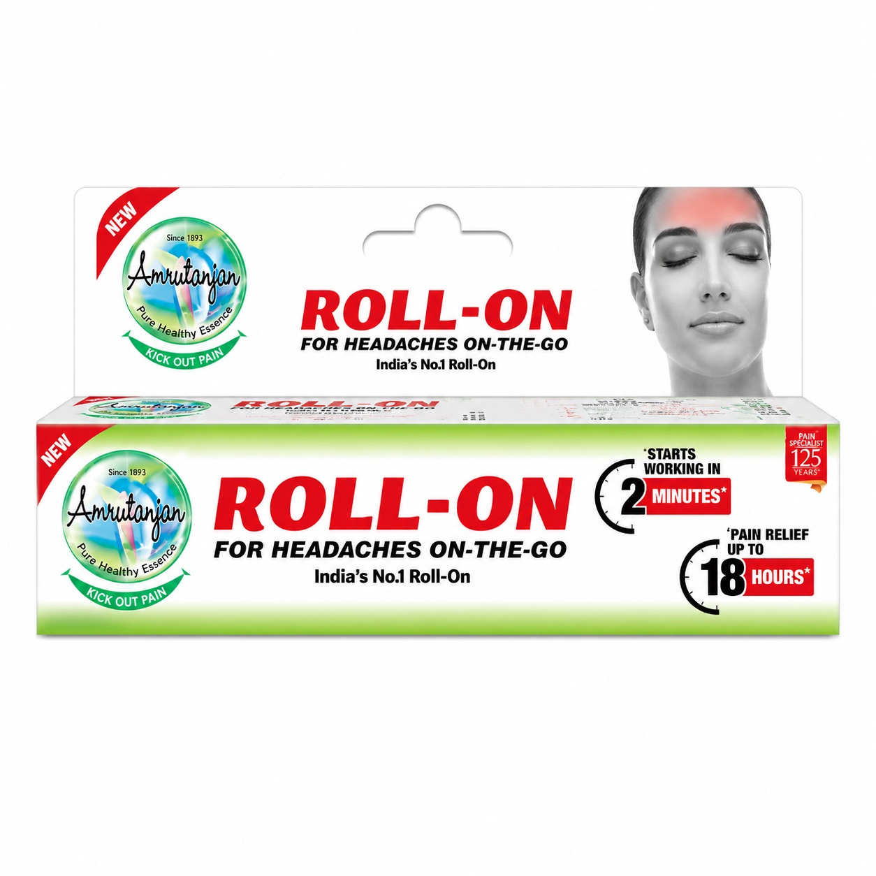 Strong headache and back Roll on 10ml / Faster relaxation