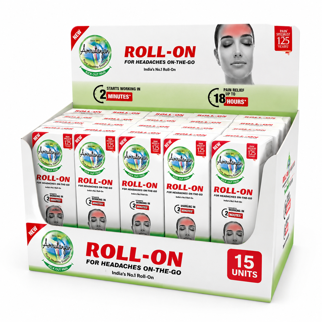 Strong headache and back Roll on 10ml / Faster relaxation