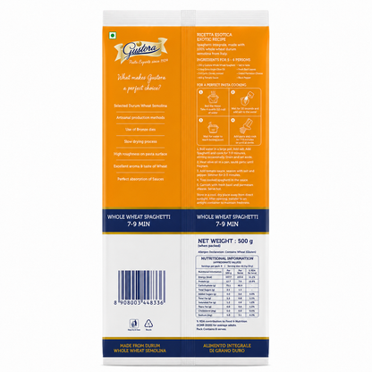 Pasta Whole Wheat Spaghetti 500g