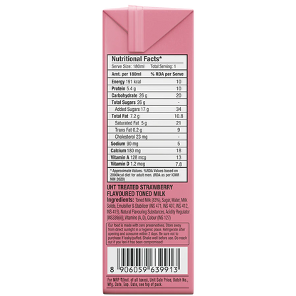 Strawberry Milkshake (Skimmed Milk)  180ml